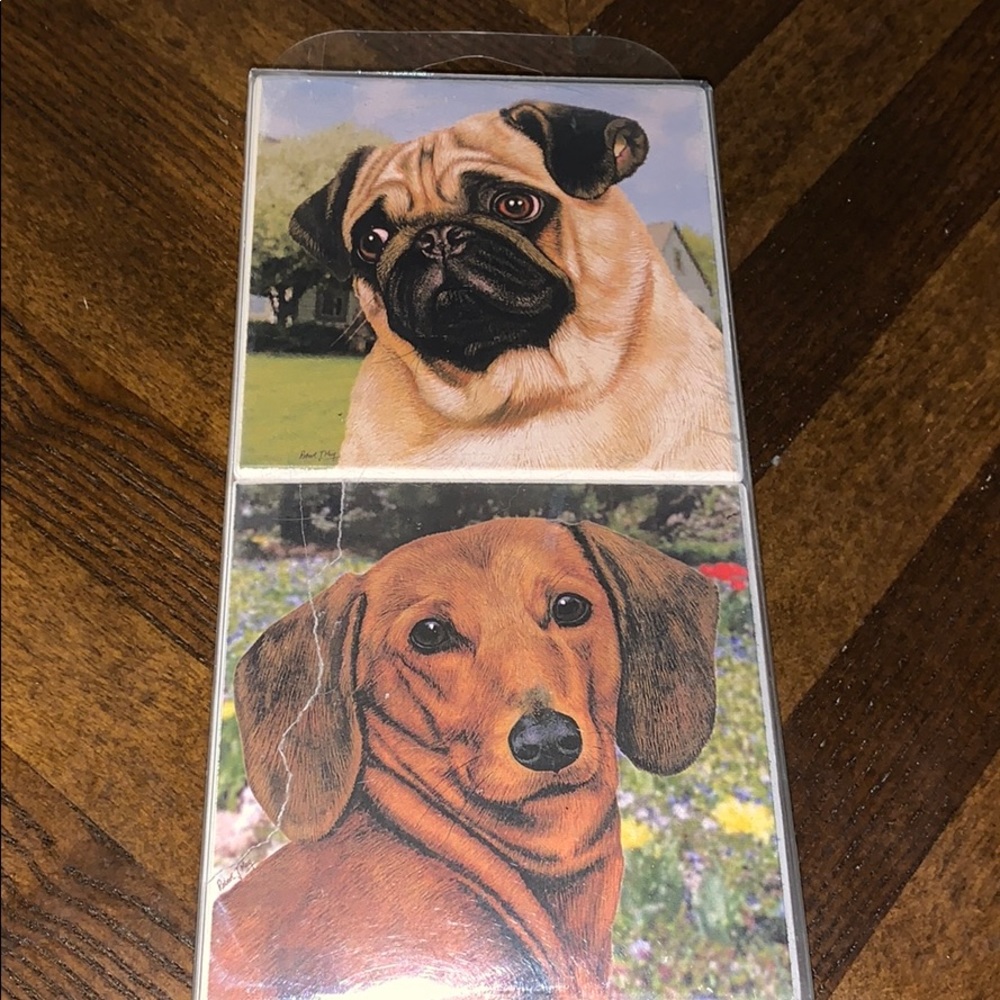 4 Different Dog Stone Coasters